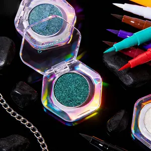 12-color combination eyeshadow with eyeliner all in one set, Eyeshadow makeup, chameleon highlighter texture, fine powder that doesn't fly, smooth and easy-to-draw eyeliner, cost-effective, Mother's Day gift