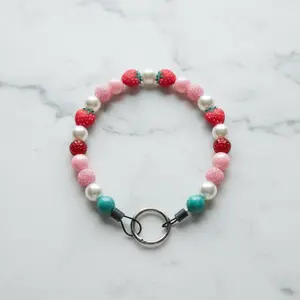 Custom Strawberry Themed Pet Collar