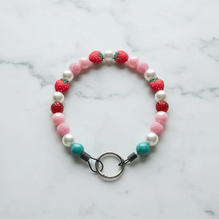 Custom Strawberry Themed Pet Collar