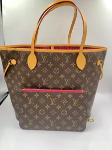Pre-owned Louis Vuitton canvas tote bags Neverfull mm size rose red capacity monogram with pouch【BF 123Z】KY02391
