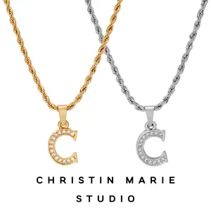 CZ Initial Necklace