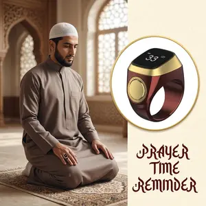 Digital Finger Ring Tally Counter  Smart   Praise Tasbih  Electronic   for Muslims Prayer Time Vibration Reminder Waterproof prayer time reminder