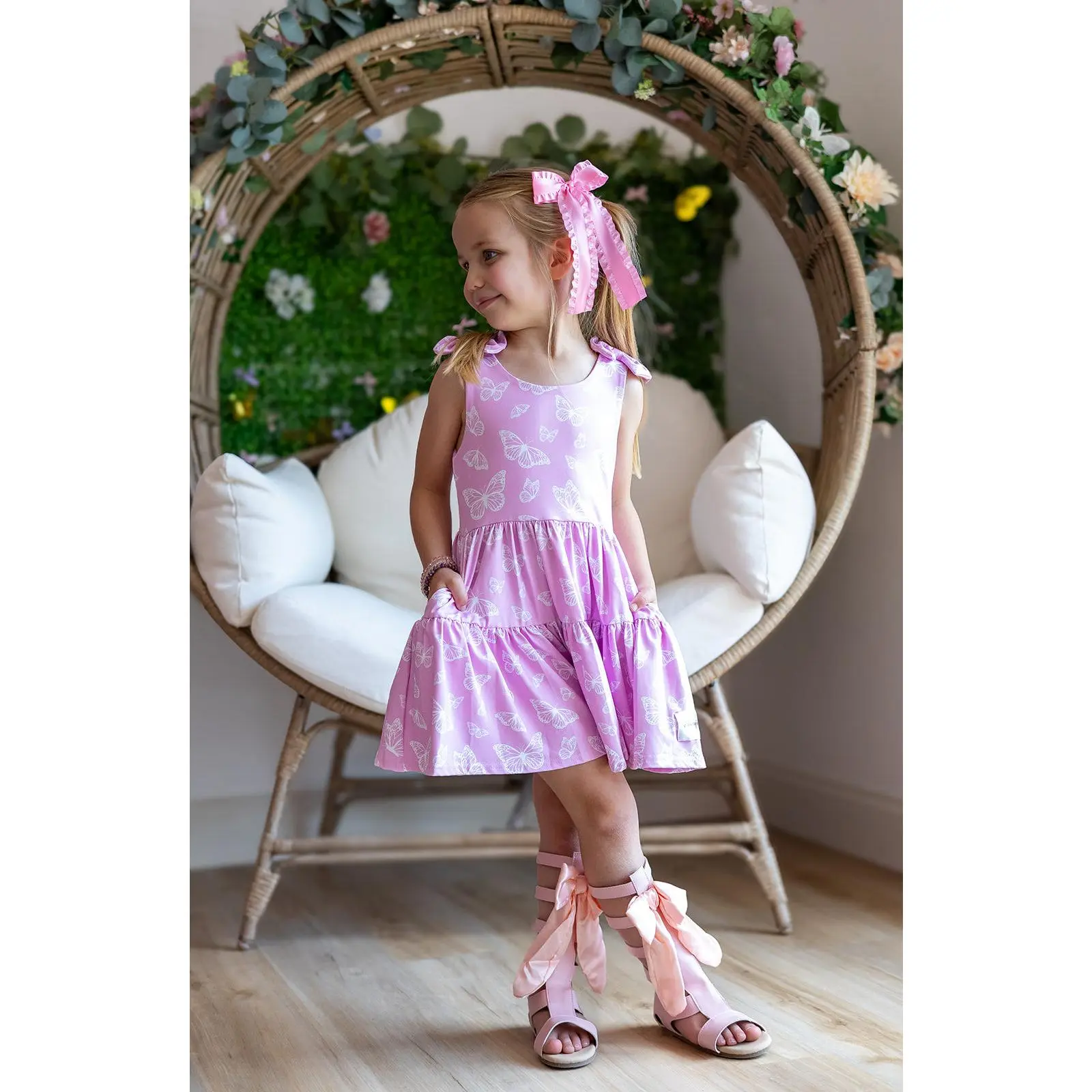 Play All Day Athleisure Dress Set - Blushing Butterflies
