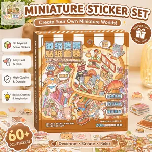 20 Sets DIY 3D Sticker Scene Collection album for Kids Adults Cute Make Your Own Shop House Stickers for Gifts Therapy for Adult Relief Stress Pass The Time Play Park Hamburg Castle Library,vintage artistic craft Multi-Style Tweezers Background Board tikt
