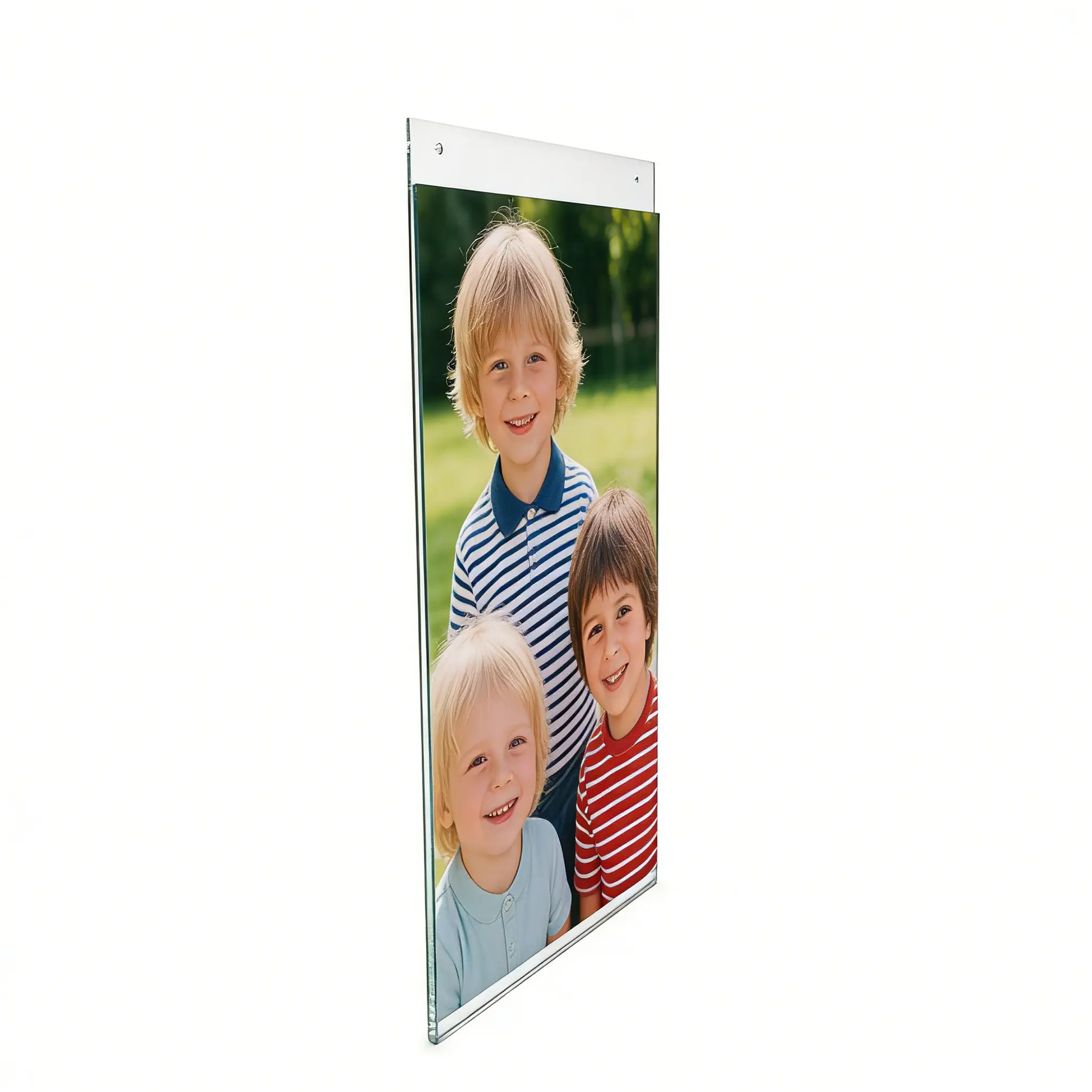 FixtureDisplays® 8.5x14" Wall Mount Sign Holder Clear Acrylic Picture Frame Single-Side Image Holder, Vertical 12061-8.5X14-NF Peel off protective film (white) before use.