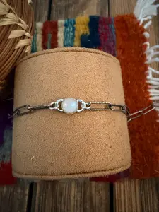 Handmade Moonstone & Sterling Silver Anklet