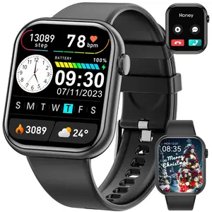 Smartwatch, 2026 latest upgraded version can receive text messages and calls after connecting to phone via Bluetooth. It can record time and exercise data during workouts, suitable for both men and women, and can be used on multiple devices.