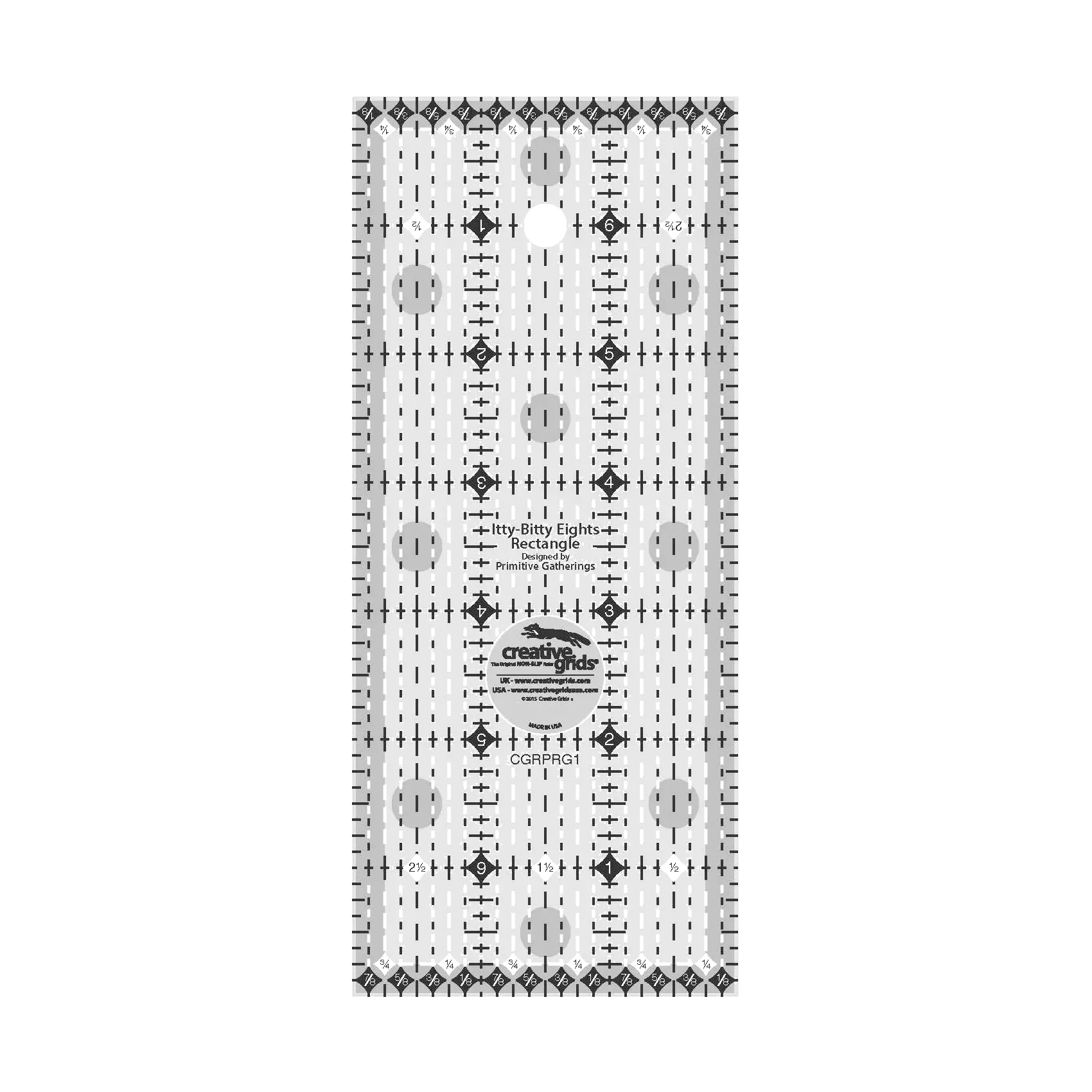 Creative Grids 3" x 7" Itty-Bitty Eights Rectangle Ruler CGRPRG1
