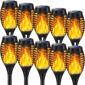 10Pack Solar Lights Outdoor, Solar Torch Lights Outdoor Flickering Flame for Outside Decorations, Waterproof Garden Light Solar Powered , Torches Flame Light for Outside Yard Patio Lawn Garden Decor
