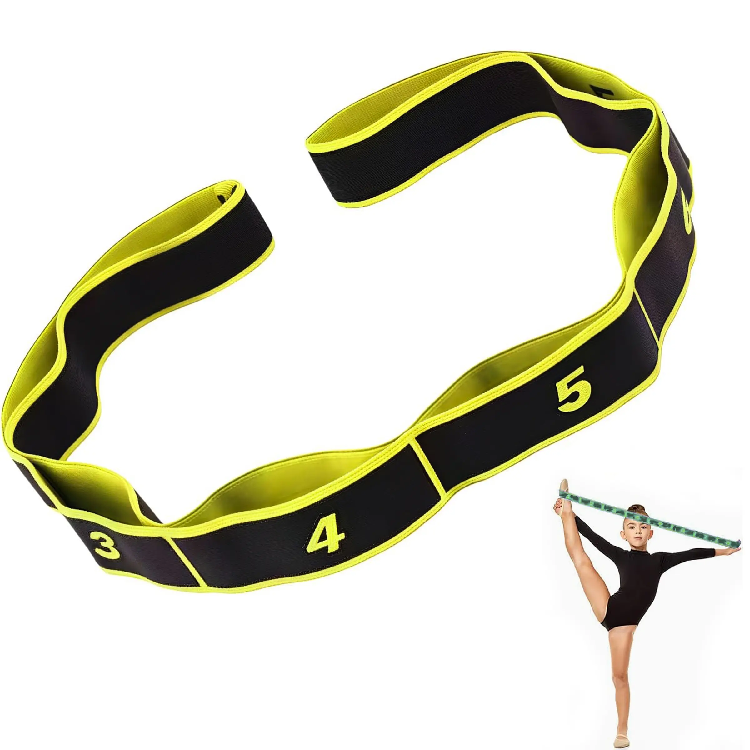 Stretch Strap for Adult/Kids Dance Elastic Band for Children Gymnastics Stretching Strap Kids Stretching Bands Multi-Loop Adjustable Exercise Bands Stretching Resistance Ballet Bands Gymnastics Equipment -8 Loops Fitness Bands