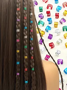 Multicolor Vibrant Boho Hair Jewelry Set for Braids & Dreadlocks, Includes Beads, Rings, Clips, Adjustable Metal Cuffs, Perfect Hair Accessory
