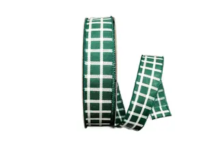 HUNTER-WHITE WOVEN TRELLIS, 1.5"X50YD