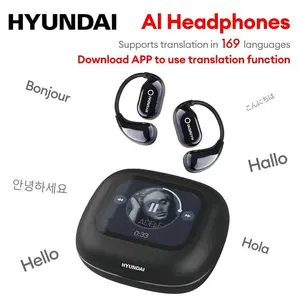 HYUNDAI HY Q18 Pro Electronic Earbuds Bluetooth Headset with 169 Language Translation Full Color Touch Screen for Music & Phone Calls