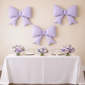 10 Pack Giant Decorative Foil Bow Balloons – Matte Lavender Lilac Party Balloons for Backdrop, Photo Booth & Event Styling, 29″ x 27″ Inflated