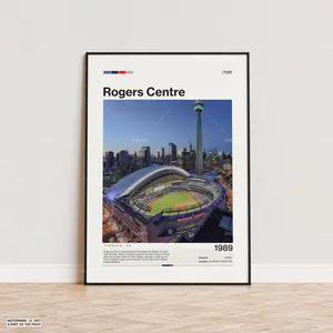 Rogers Centre Poster, Toronto Blue Jays Poster Print, Stadium Poster, Sports Poster, Mid Century Modern, Baseball Fan Gift Print