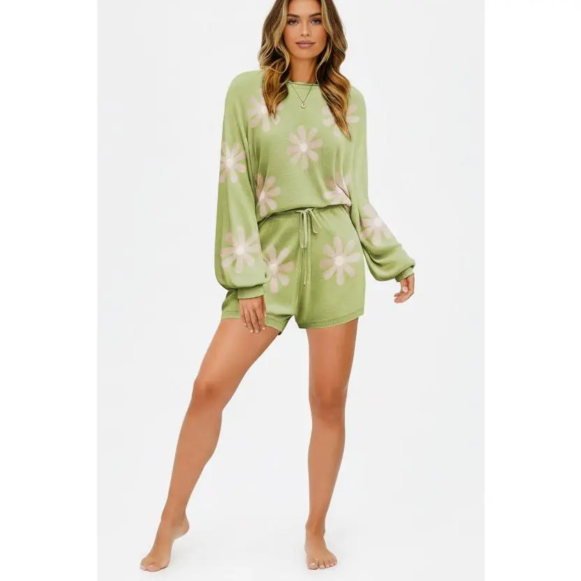 Daisy Flower Comfy Lounge Short Set