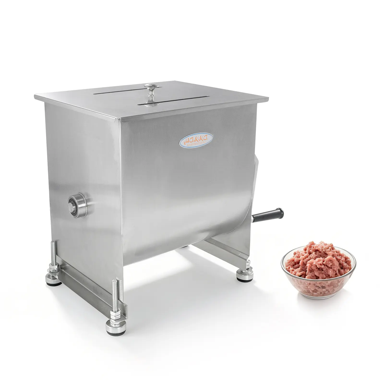 Hakka Commercial Manual Meat Mixer, 22.5L/45 lb Stainless Steel Meat Mixing Machine, Countertop Meat Mixer for Sausage, Ground Meat & Food Preparation in Restaurant and Commercial Kitchen