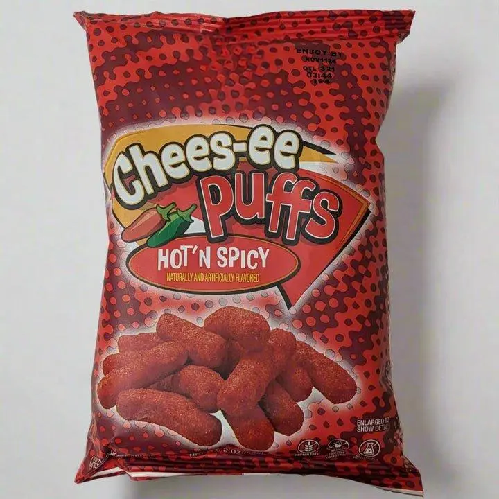 Buc-ee's Chees-ee Puffs Hot'n Spicy - Premium Crunchy Cheese Snacks, Bold Smokin' Nacho & Jalapeño Flavors, Irresistible Texture for Anytime Snacking