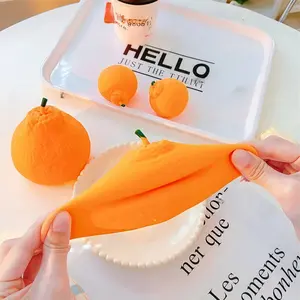 Squishy Toy Stress Relief Toy Orange Shape Texture Soft Squeeze Fidget Toy Stress Relief Sensory Desk Toy for Teens Adults Cute Party Gift