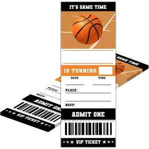 Birthday Invitations for Boys Basketball Birthday Party Decorations 20 Pcs Sports Birthday Invite with Envelopes for Boys Girls Party Favor & Supplies (3×8 inch)