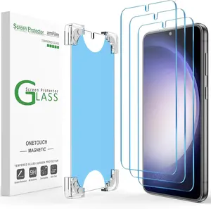 amFilm 3 Pack Magnetic OneTouch for Samsung Galaxy S23 6.1" Screen Protector Tempered Glass,9H Hardness,30 seconds Auto-Alignment & Ultra Fast Installation(Magnetic & Reusable)