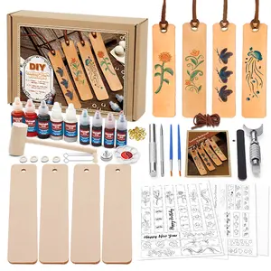 Handmade Leather Bookmark Craft Kit: A professional engraving and dyeing kit designed specifically for beginners, this creative DIY craft project makes the perfect gift for book lovers and craft enthusiasts.