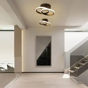 Modern Semi-Embedded LED Ceiling Light, Round Square Design, Three Color Lights, 12w LED Lamp, Suitable for Living Room, Bedroom, Kitchen, Modern Mood Lighting