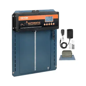 VEVOR Automatic Chicken Coop Door with Timer & Light Sensor, Aluminum Door Opener with Remote Control and LCD Screen