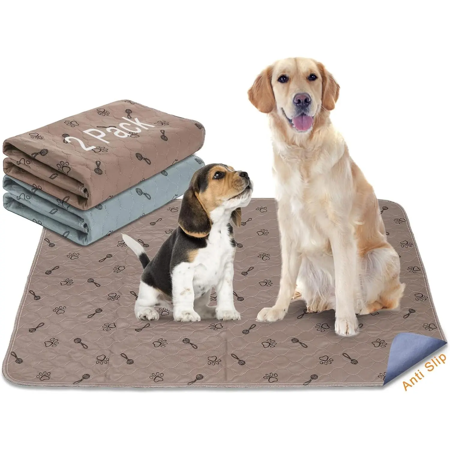 2Pack 36x36  Pads Washable and Free  Comb,  Puppy Pads with  Absorbent, , Non Slip  Pads for , Whelping, for Playpen, Crate, Kennel