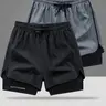 Men’s 2-Piece Dry Fit Activewear Shorts - Quick Dry Training Shorts with Layered Airflow Design, Airy Outer & Base Layer, Lined Pockets, Breathable for Running, Gym Workouts, Activewear Men's Shorts