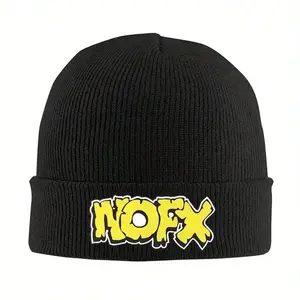 S&T 1 Piece NOFX Strike Team Band Logo Knitted Hat, Suitable For Women And Men, Winter Hat, Acrylic Warm Hat, No Batteries Needed