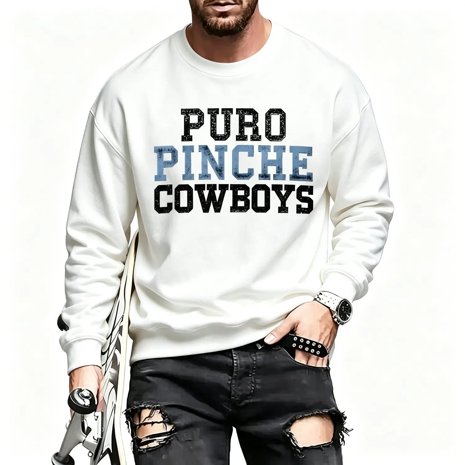 Crew neck sweatshirt_White