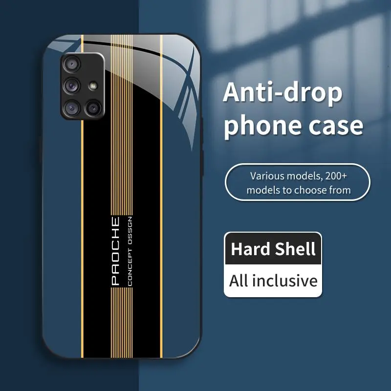 Suitable for [Galaxy A71 5g] New high-end PAOCHE glass phone case New business simple explosion-proof glass phone case Affordable anti-fall and anti-fingerprint 995