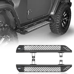 Hooke Road Wheel To Wheel Running Boards Side Step Bars For 2018-2026 Jeep Wrangler JL 2-Door Vehicle Accessories