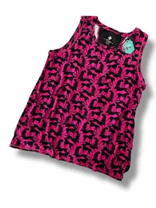 LuLaRoe Rise Strong • Workout Tank • Vintage  Rare Black and Hot Pink Cheetah Print