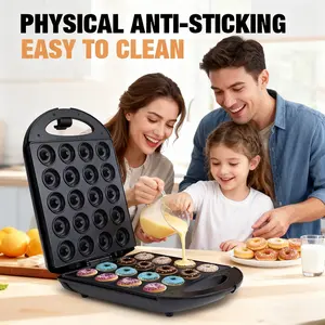 Donut & Pancake Cake Maker - 16-Hole Multifunctional Double-Heating Baking Machine with Precise Temperature Control Easy to Clean for Families Bakeries and Dessert Shops