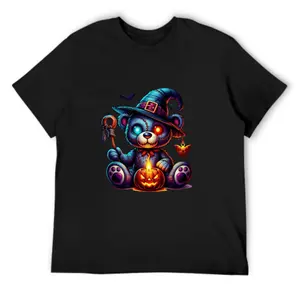 Scare Teddy Bears Print T-shirt Scary Funny Shirts Short Sleeve Graphic Tee Tops for Men