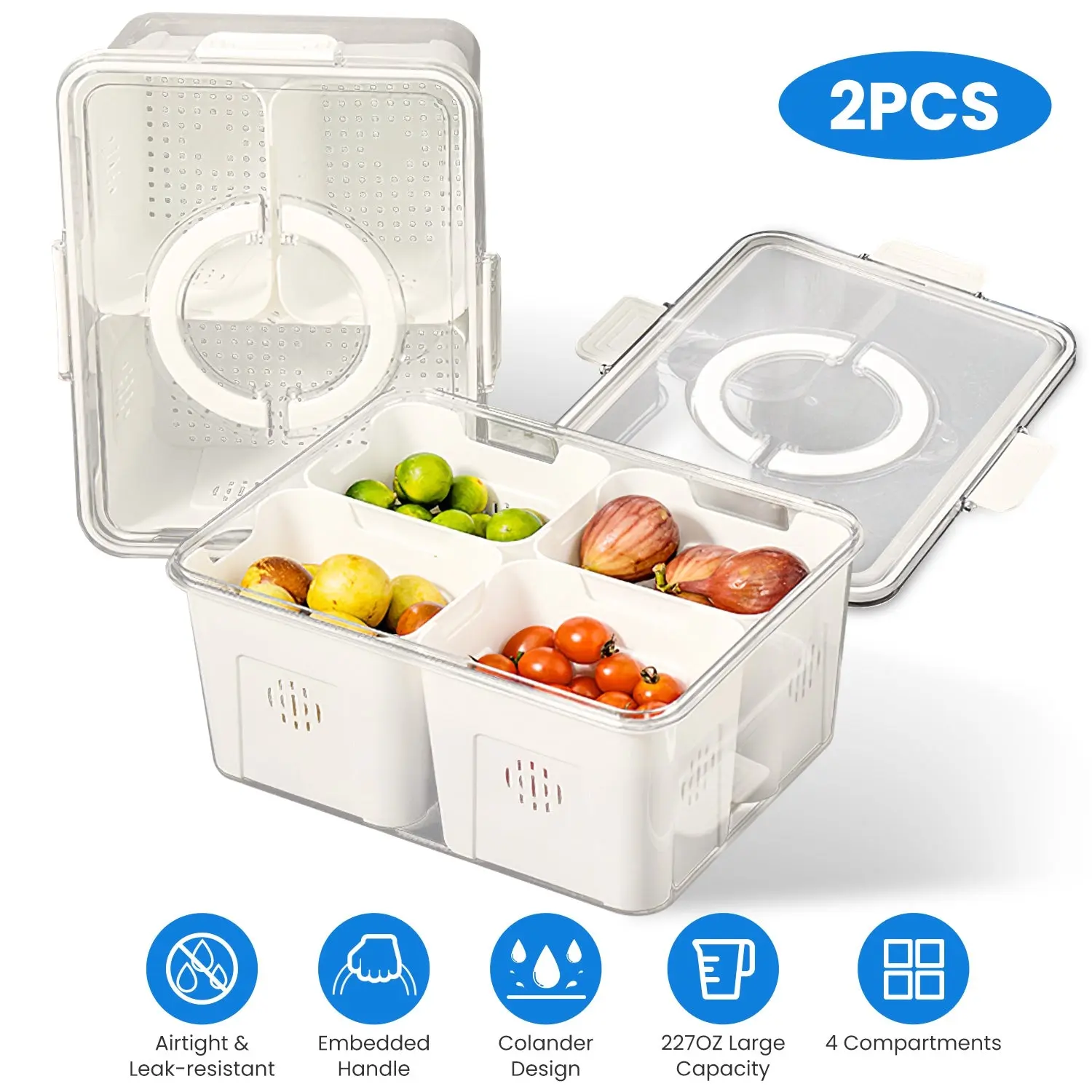 4-Compartment Fresh Fruit Storage Set