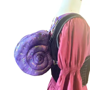 Ren Faire Bag, Goblincore Snail Shell Backpack in Iridescent Purple, Ren Faire Accessories, Festival Bag, Cottagecore Snail Costume
