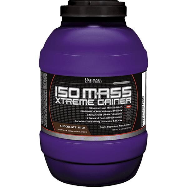 Ultimate Nutrition ISO MASS XTREME GAINER® - Chocolate Milk Flavor, 16:13 Carbohydrate to Protein Ratio, 66g Protein, 7 Flavors, 80 Servings