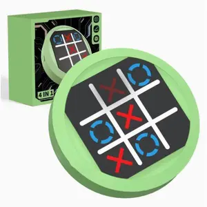 4-in-1 Tic Tac Toe Electronic Game, Handheld Puzzle Game,Portable Travel Games for Kids & Adults Ages 3+,Board Games Gift Idea for Brain Training and Memory Growth