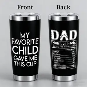 Dad Tumbler 20oz,Funny Fathers Day Stainless Steel Tumbler,Travel Mug,Double Wall Insulated Coffee Cup,Insulated Wine Glasses Travel Tumbler for Cold&Hot Drinks,Reusable Spill-Proof Design,Perfect Gift for Family on Father's Day Christmas, Insulation
