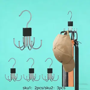 Multifunctional Rotatable Clothes Hanger with 360° Swivel Design, Multi-Claw Organizer for Ties, Scarves, Belts and Bags