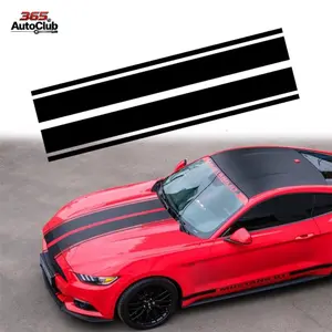 Black Universal Car Hood Racing Stripe Sticker, 63 x 11 Inch Vinyl Body Side Decal, Auto Exterior Modified Decorative Stripe Accessories for Most Vehicles