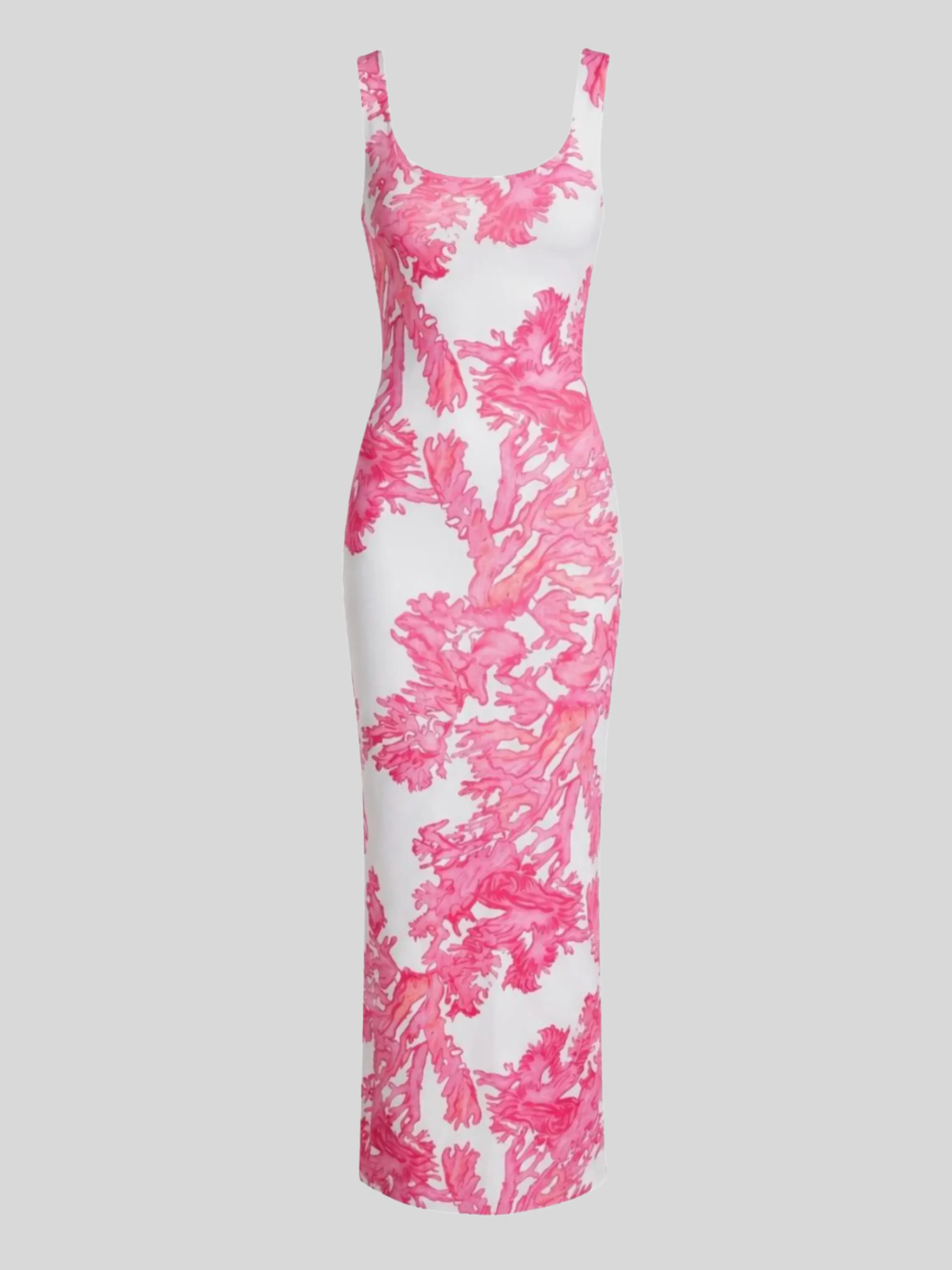 Caterina Long Dress in Pink Coral