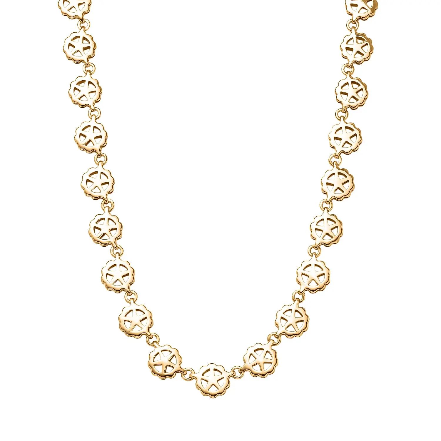 EverTrue Bronzella Collection Medallion Bloom Necklace in 18K YG Plated Bronze 18-20 Inches