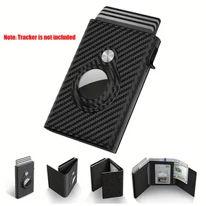 BULLEARL AirTag Wallet for Men: Compatible with Apple AirTag (1st & 2nd Generation), RFID Blocking, Genuine Leather, Slim & Minimalist Design - 14 Card Capacity | ID Window | Cash Slot