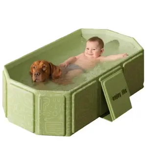 Foldable Dog Pet Bath Pool Collapsible Dog Pet Pool Bathing Tub Kiddie Pool Doggie Wading Pool for Puppy Small Medium Large Dogs Cats and Kids 75x45x25cm