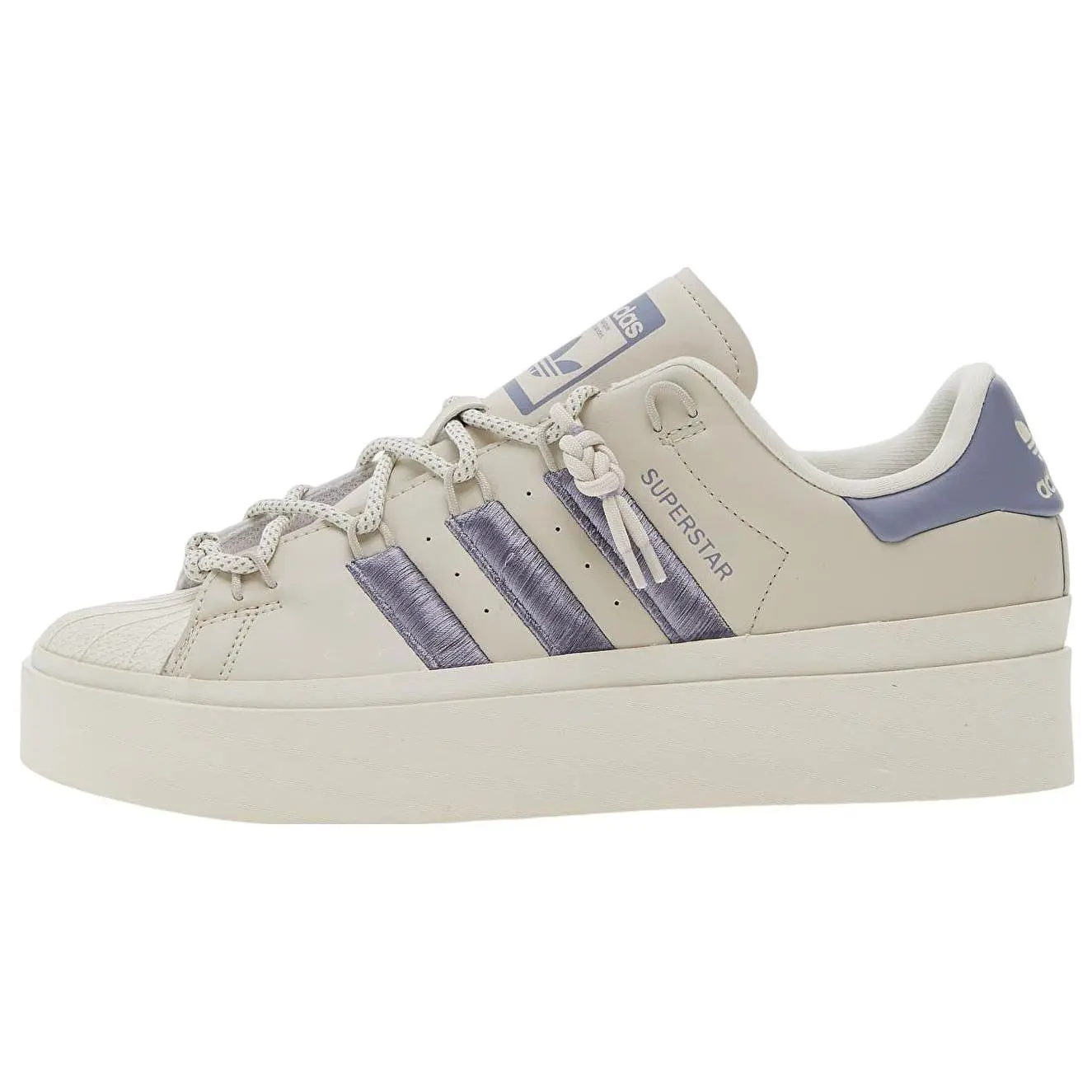 Women's Adidas Superstar Bonega Closed Sports Shoe - Aluminium Silver Violet Sneaker, Casual Trainer Flats