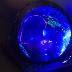 Handcrafted Custom Fairy Jar with Lightening - Custom Organizer in Black with Blue Glow - Ideal for Display and Storage - Gift Decorative Tin Canister Bottles